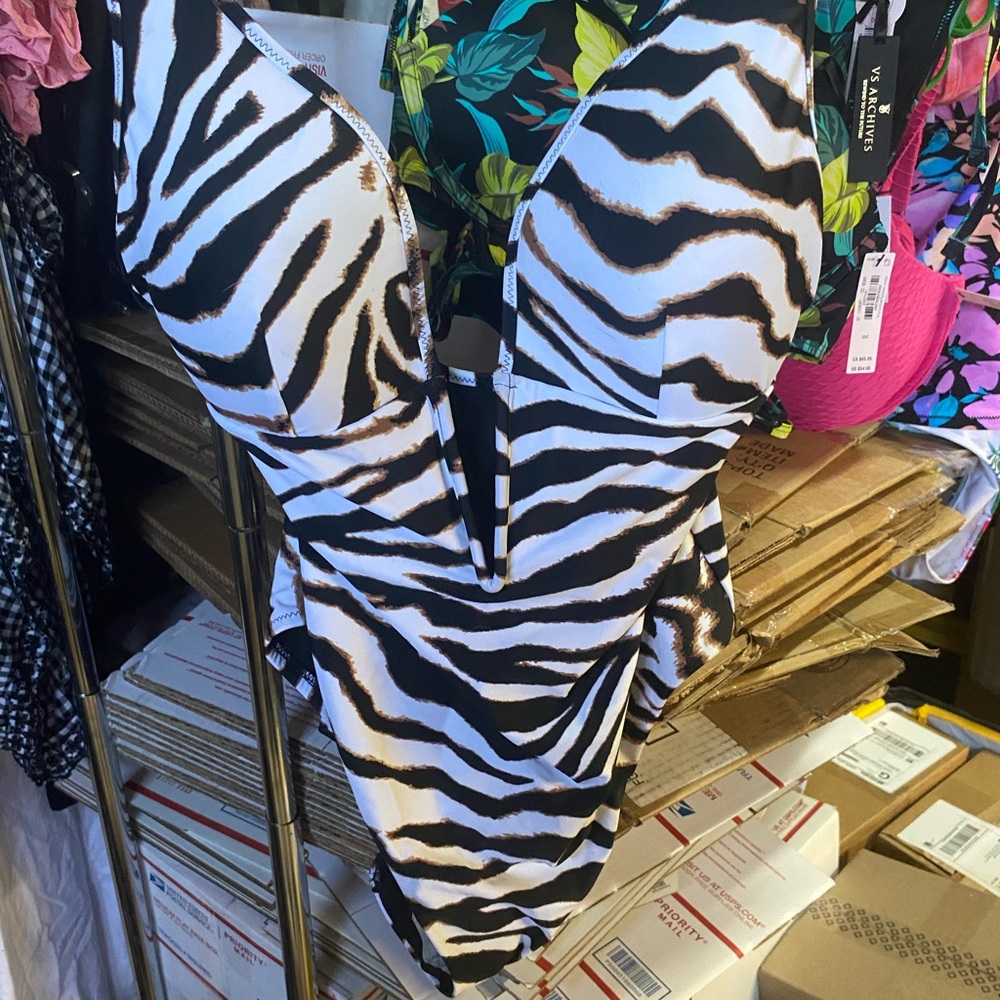 Zebra Print Kids One Piece Swimsuit